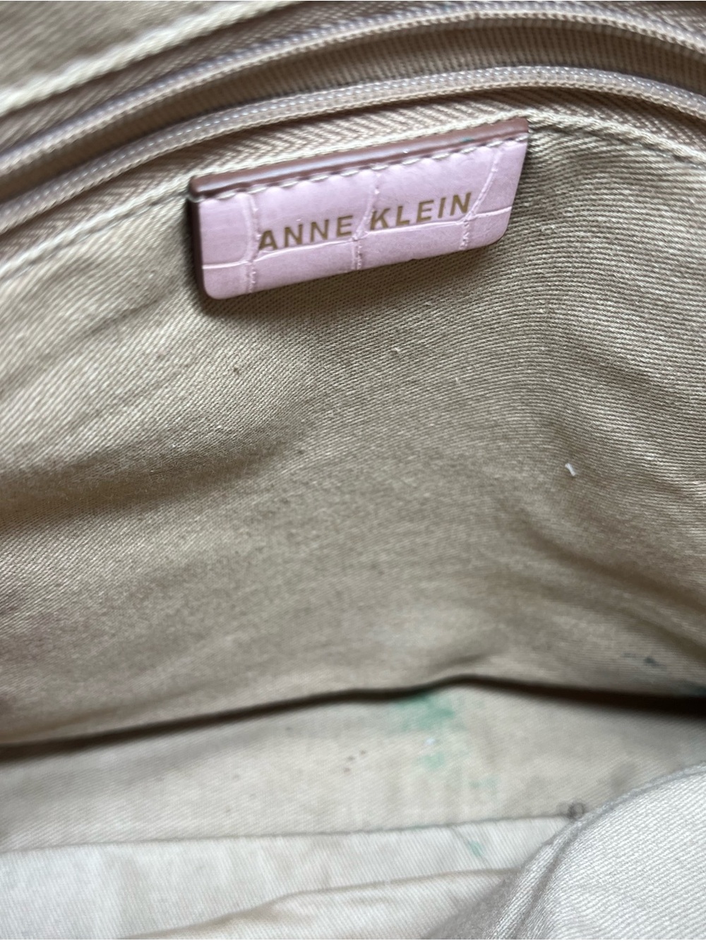 Anne Klein Pink Patterned Dome Satchel with Croc Trim - Picture 8 of 9